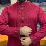 মিষ্টি মেরুন কালার পাঞ্জাবী। কোডঃ ০১